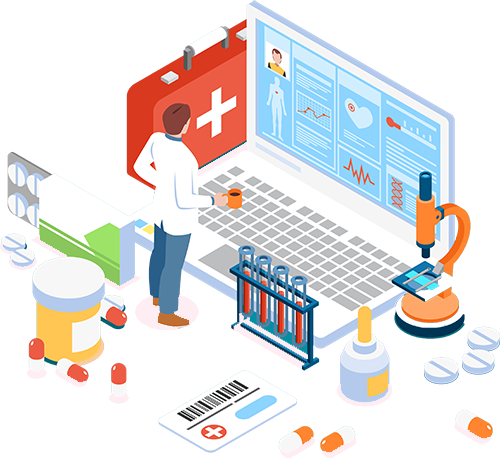 Doctor examining Reports Using Online Doctor consultation Software